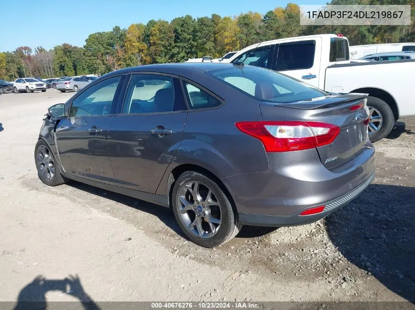 2013 Ford Focus Se VIN: 1FADP3F24DL219867 Lot: 40676276