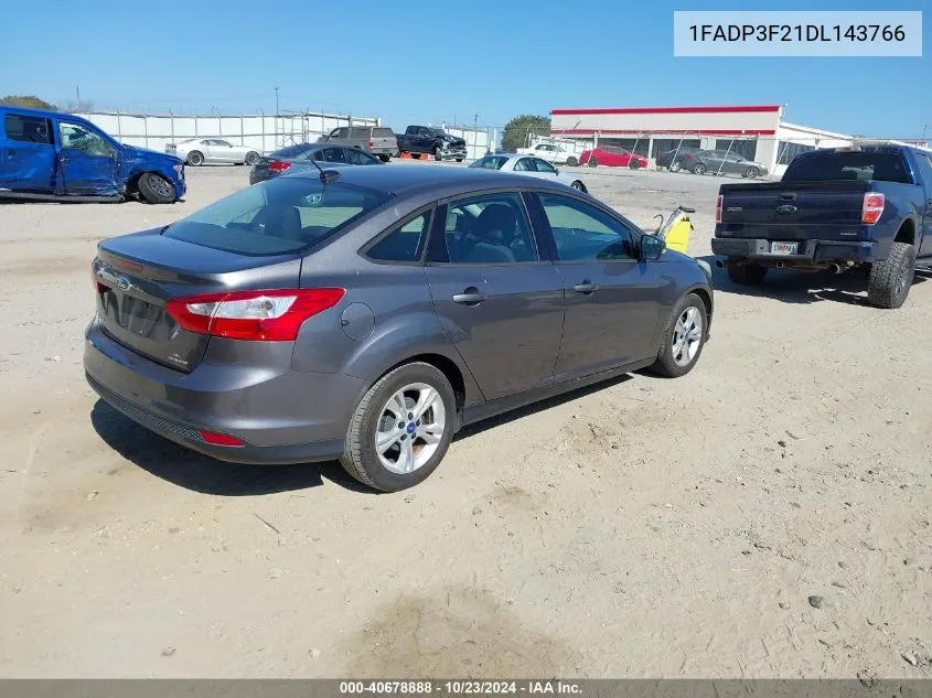 2013 Ford Focus Se VIN: 1FADP3F21DL143766 Lot: 40678888