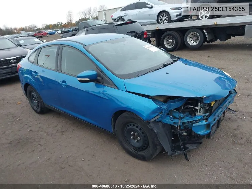 2013 Ford Focus Se VIN: 1FADP3F25DL154365 Lot: 40686518