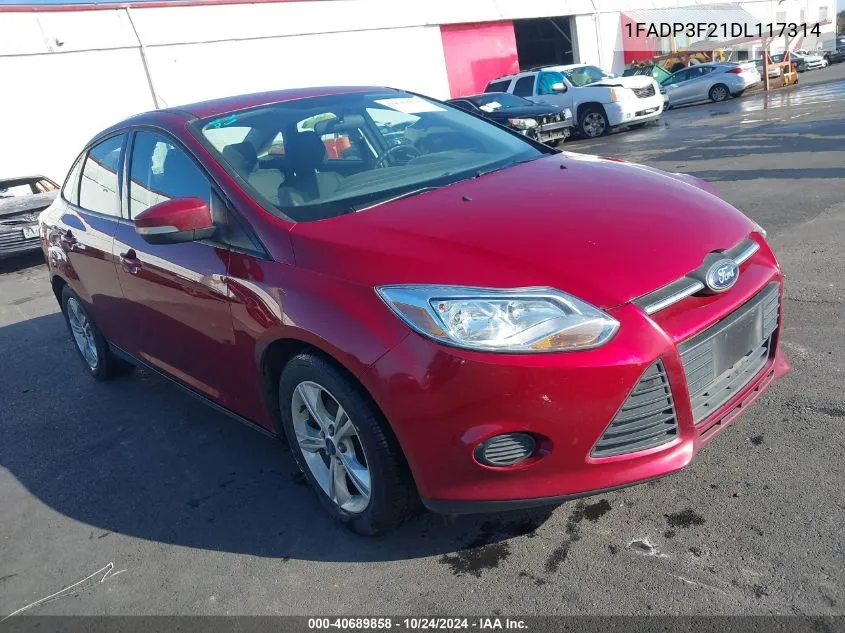 2013 Ford Focus Se VIN: 1FADP3F21DL117314 Lot: 40689858