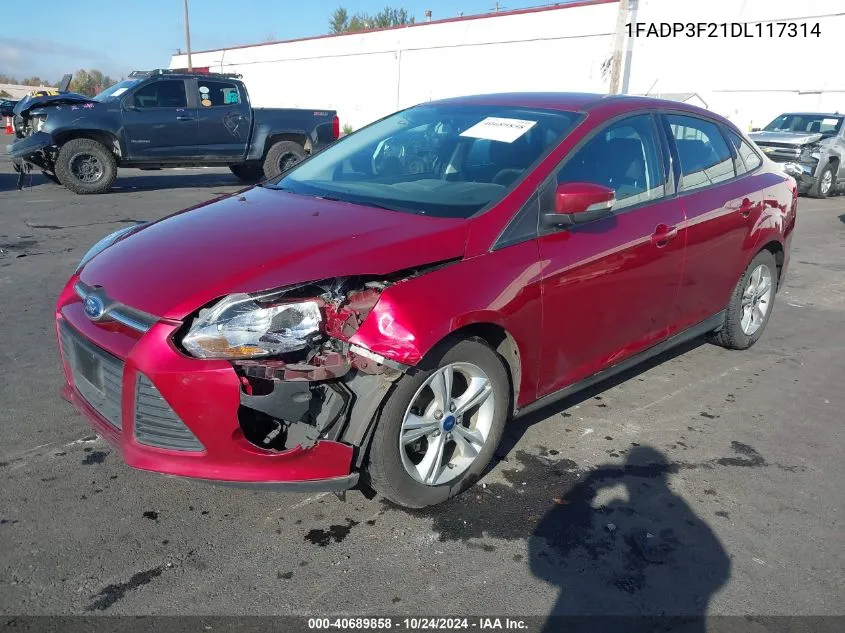 2013 Ford Focus Se VIN: 1FADP3F21DL117314 Lot: 40689858