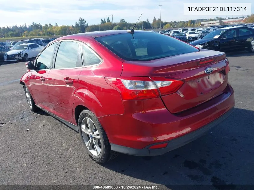 2013 Ford Focus Se VIN: 1FADP3F21DL117314 Lot: 40689858