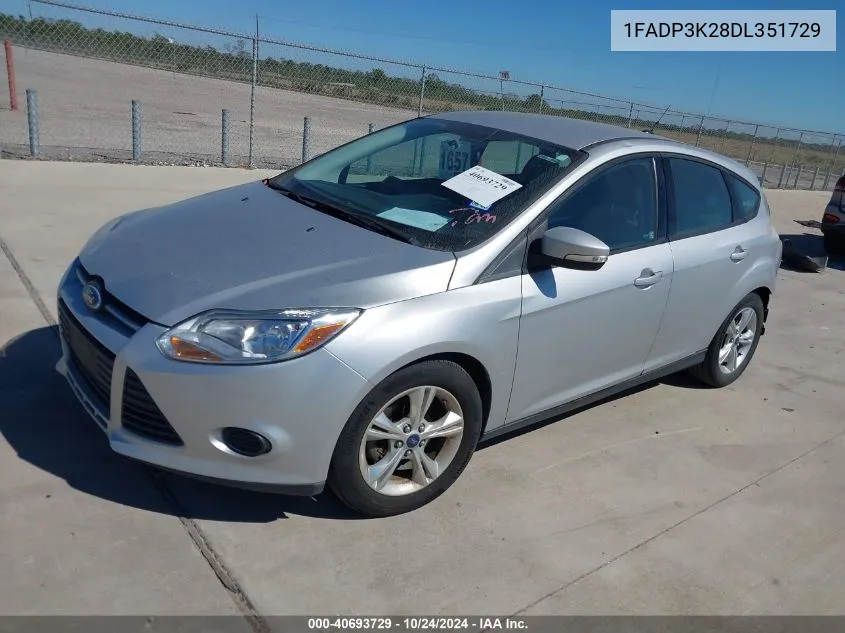 2013 Ford Focus Se VIN: 1FADP3K28DL351729 Lot: 40693729