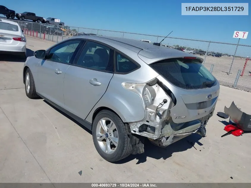 2013 Ford Focus Se VIN: 1FADP3K28DL351729 Lot: 40693729