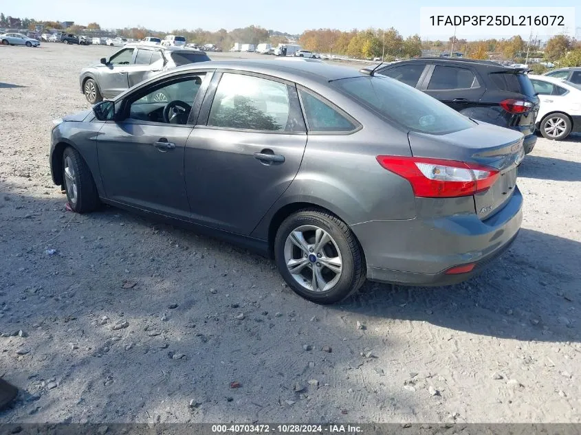 2013 Ford Focus Se VIN: 1FADP3F25DL216072 Lot: 40703472