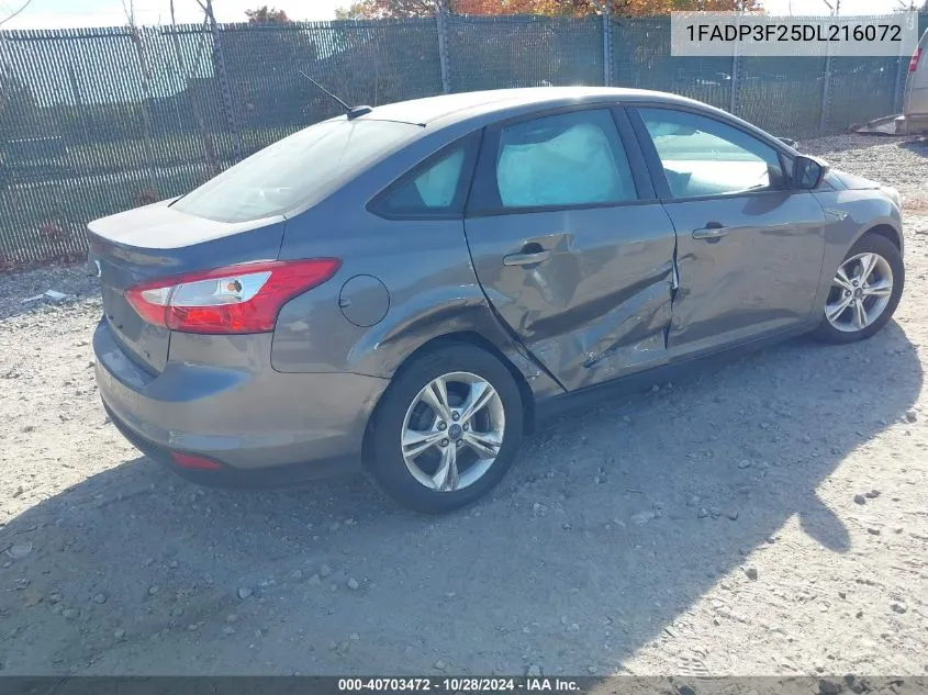 2013 Ford Focus Se VIN: 1FADP3F25DL216072 Lot: 40703472