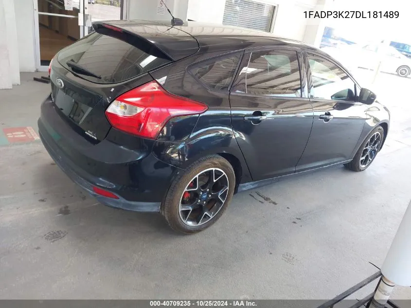 2013 Ford Focus Se VIN: 1FADP3K27DL181489 Lot: 40709235