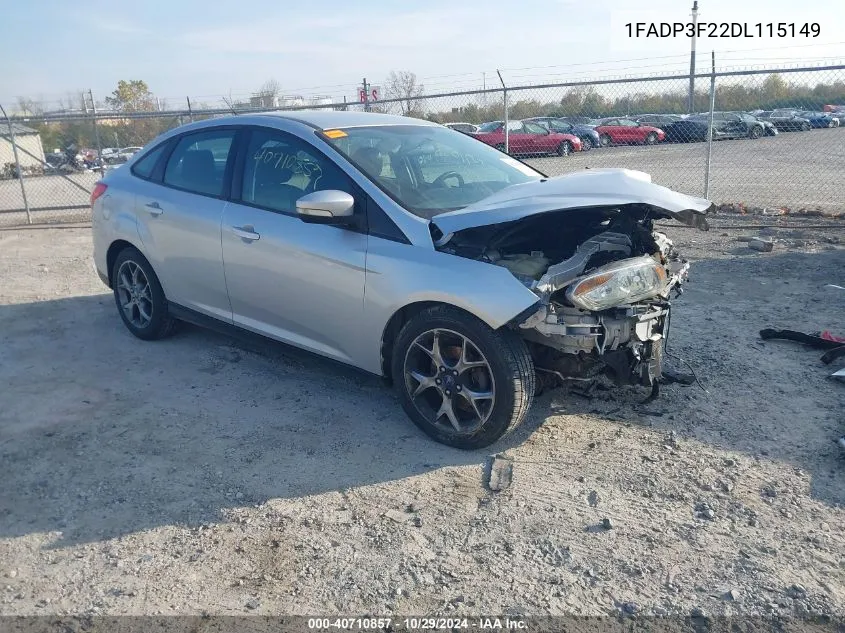 2013 Ford Focus Se VIN: 1FADP3F22DL115149 Lot: 40710857