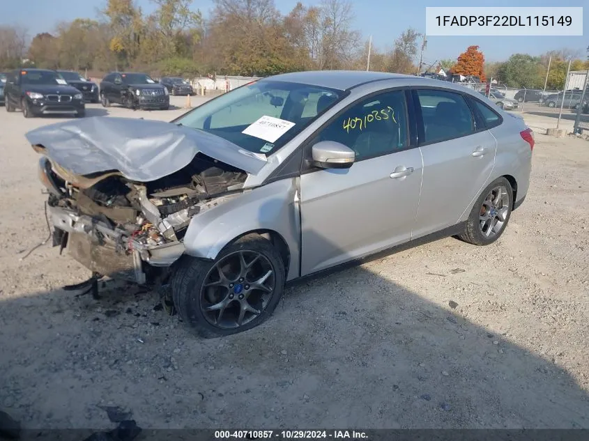 2013 Ford Focus Se VIN: 1FADP3F22DL115149 Lot: 40710857