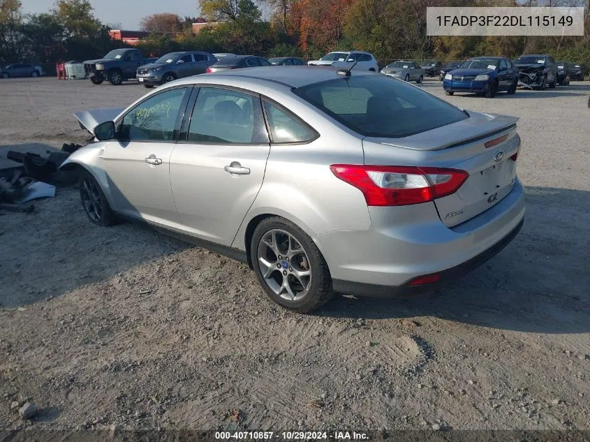 2013 Ford Focus Se VIN: 1FADP3F22DL115149 Lot: 40710857