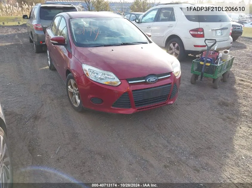 2013 Ford Focus Se VIN: 1FADP3F21DL206610 Lot: 40713174