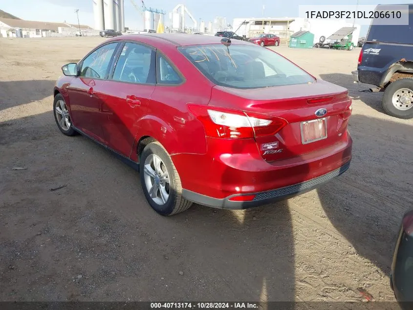 2013 Ford Focus Se VIN: 1FADP3F21DL206610 Lot: 40713174