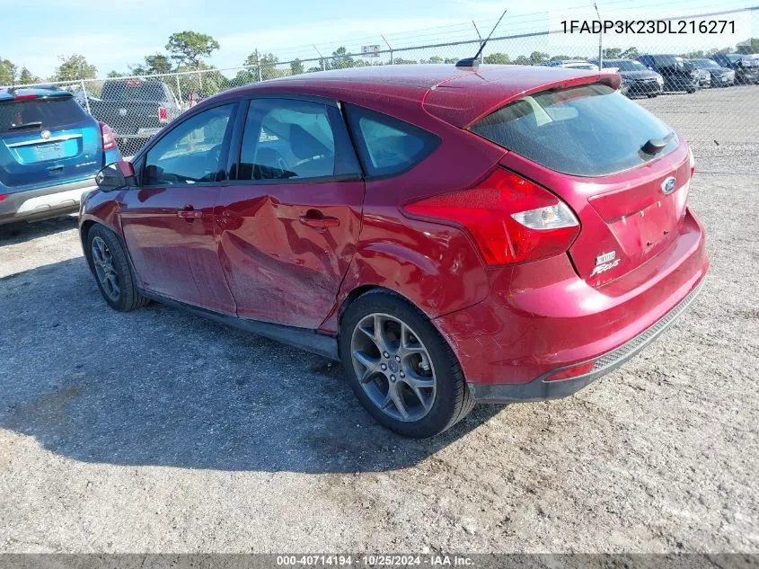 2013 Ford Focus Se VIN: 1FADP3K23DL216271 Lot: 40714194