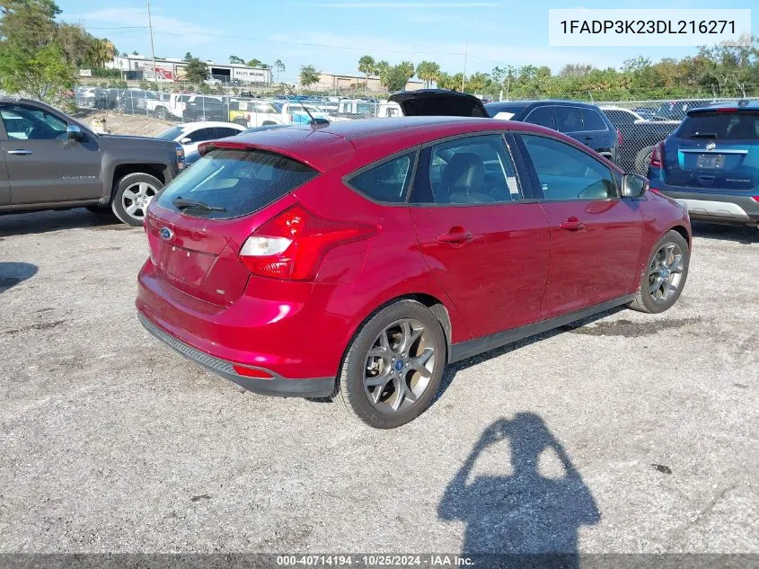 2013 Ford Focus Se VIN: 1FADP3K23DL216271 Lot: 40714194