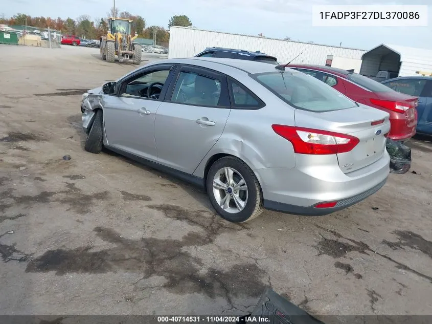 2013 Ford Focus Se VIN: 1FADP3F27DL370086 Lot: 40714531