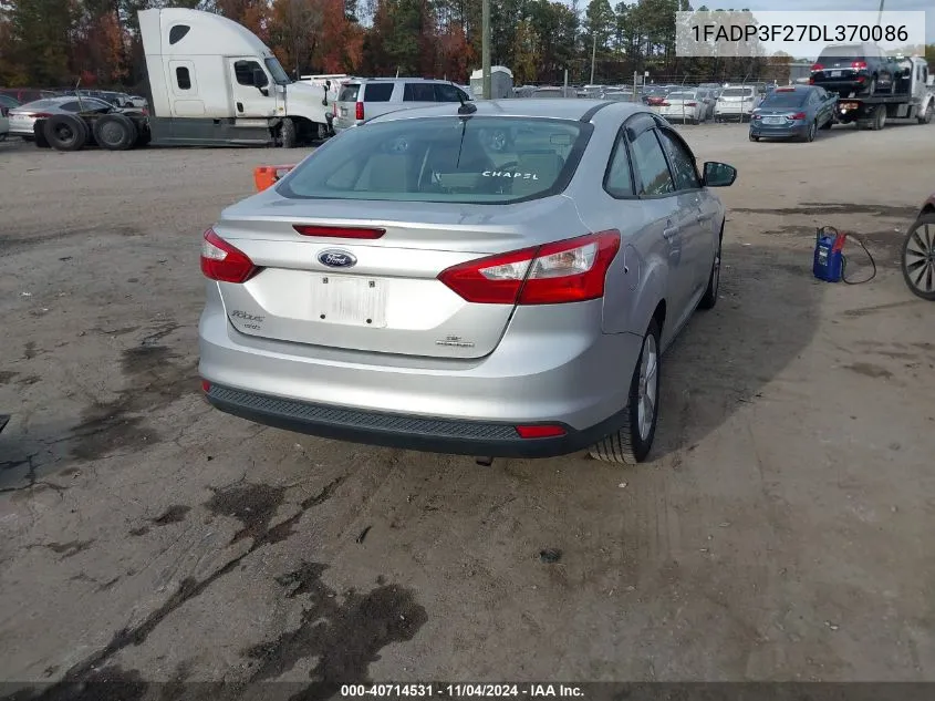 2013 Ford Focus Se VIN: 1FADP3F27DL370086 Lot: 40714531