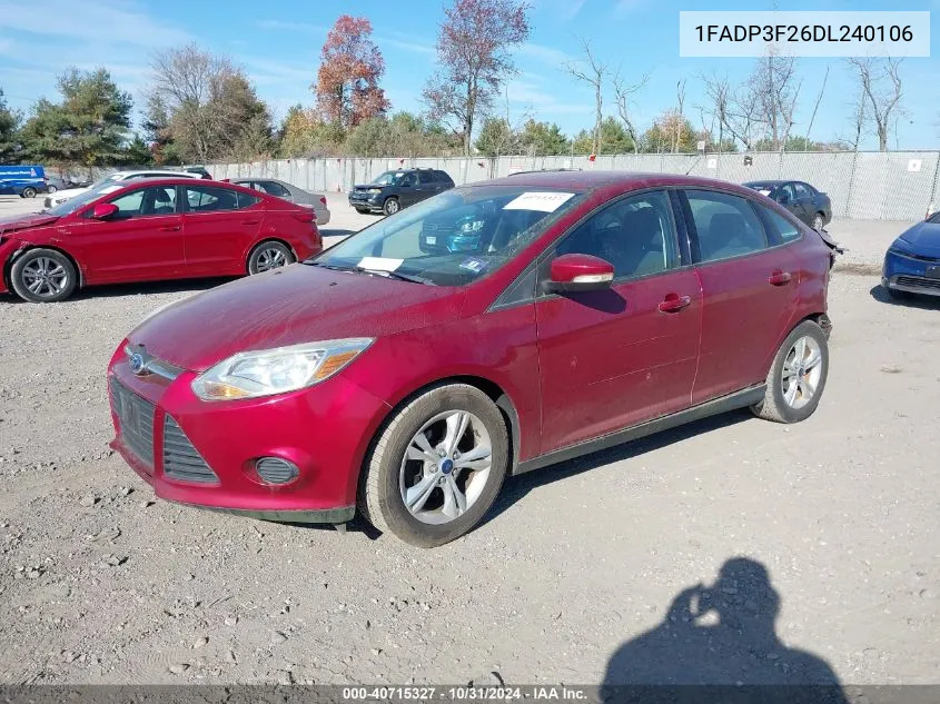 2013 Ford Focus Se VIN: 1FADP3F26DL240106 Lot: 40715327