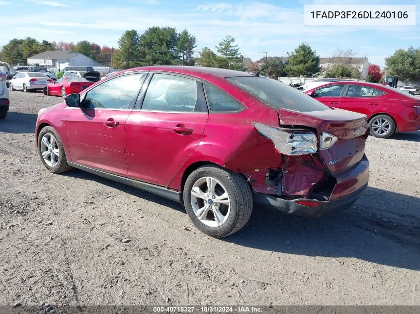 2013 Ford Focus Se VIN: 1FADP3F26DL240106 Lot: 40715327