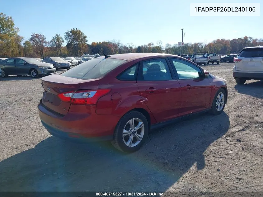 2013 Ford Focus Se VIN: 1FADP3F26DL240106 Lot: 40715327