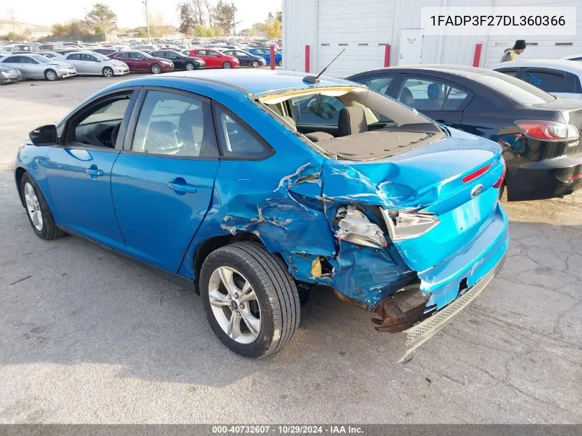 2013 Ford Focus Se VIN: 1FADP3F27DL360366 Lot: 40732607