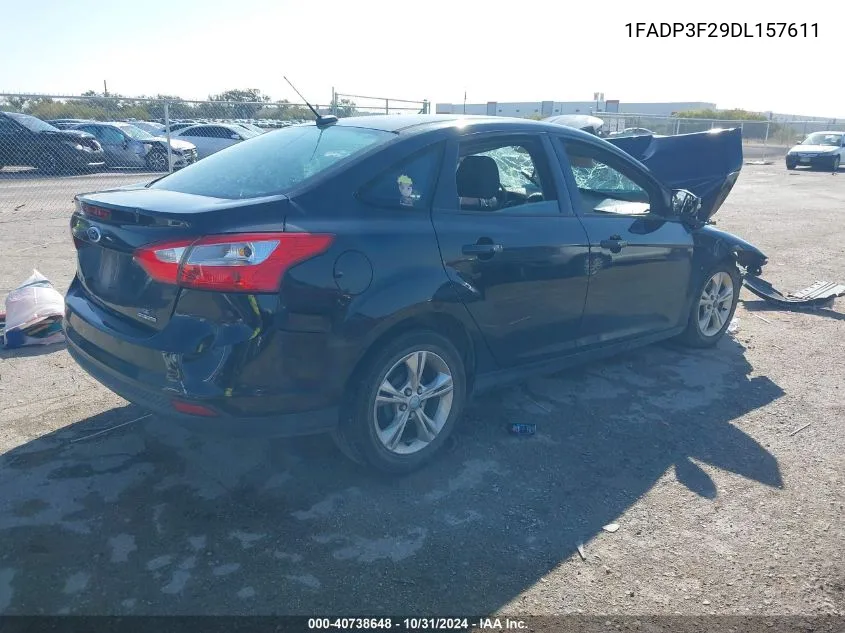 2013 Ford Focus Se VIN: 1FADP3F29DL157611 Lot: 40738648