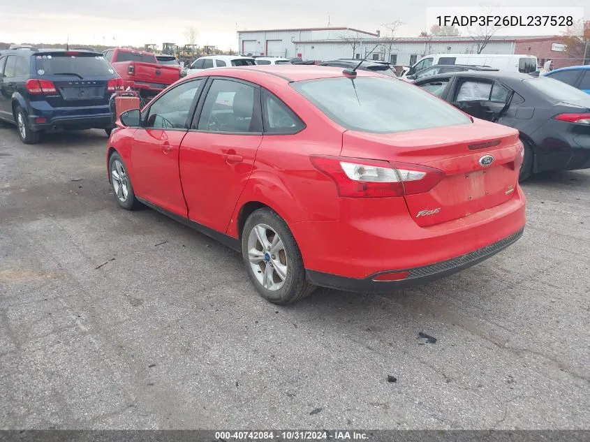 2013 Ford Focus Se VIN: 1FADP3F26DL237528 Lot: 40742084