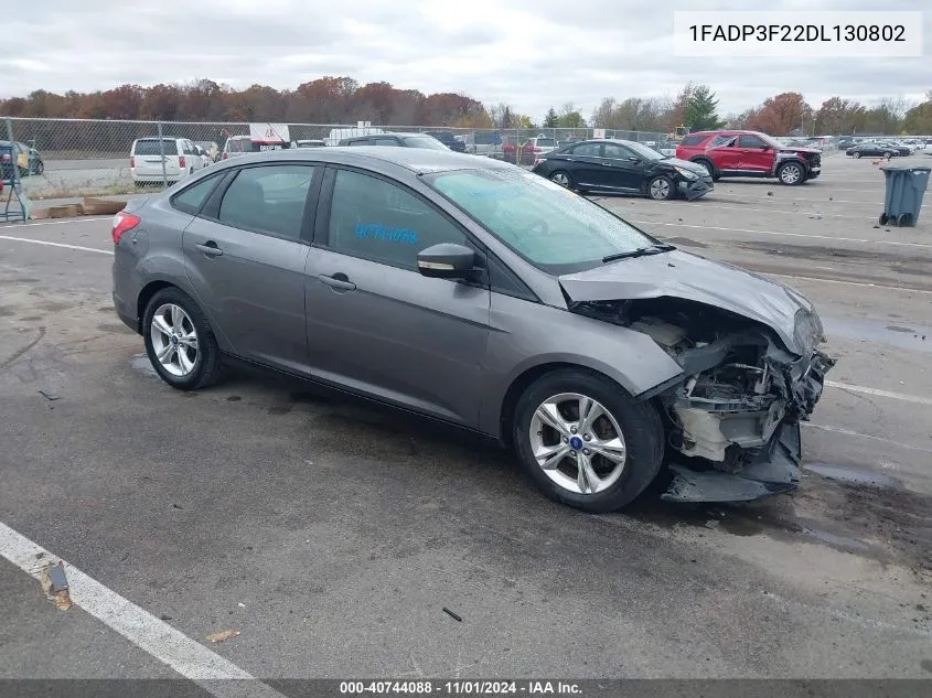 2013 Ford Focus Se VIN: 1FADP3F22DL130802 Lot: 40744088