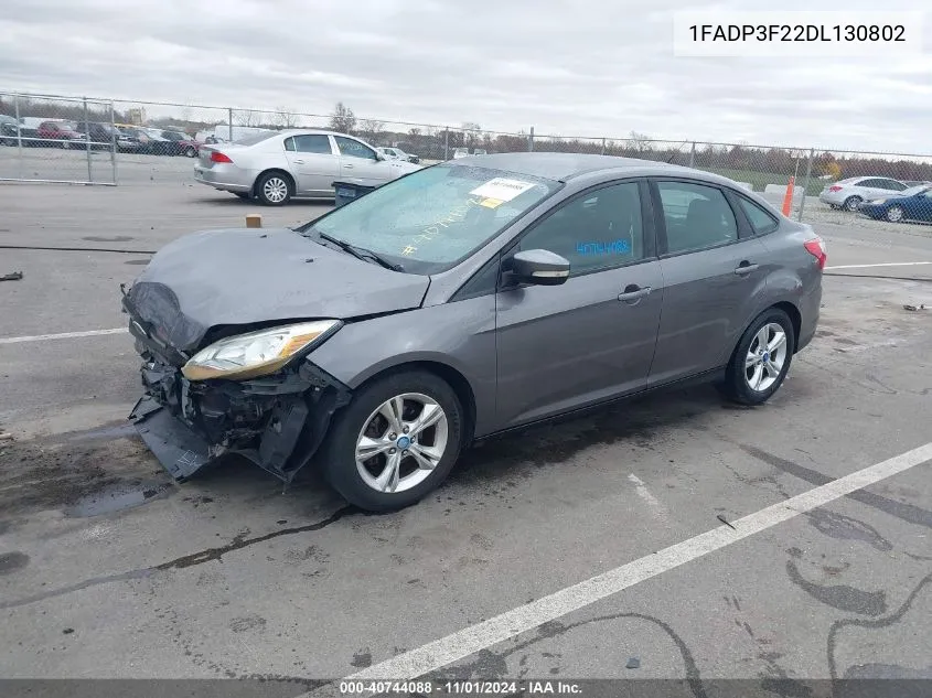 2013 Ford Focus Se VIN: 1FADP3F22DL130802 Lot: 40744088