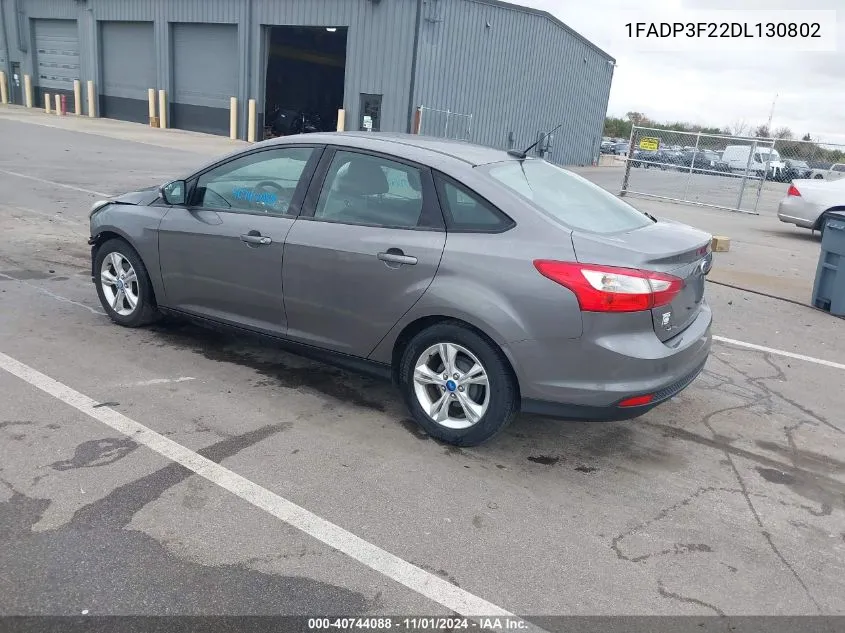 2013 Ford Focus Se VIN: 1FADP3F22DL130802 Lot: 40744088