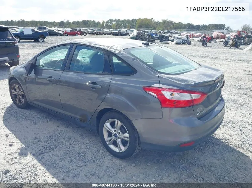 2013 Ford Focus Se VIN: 1FADP3F22DL217566 Lot: 40744193