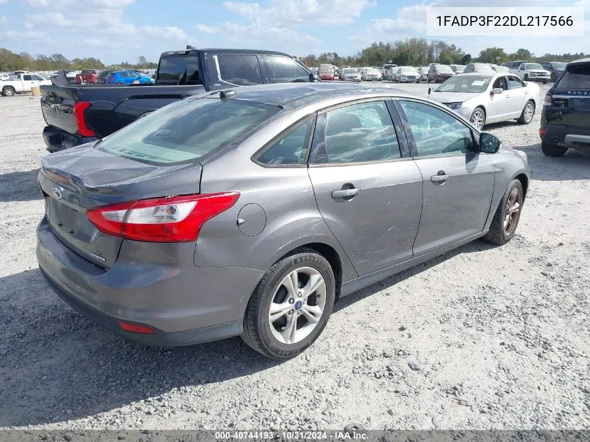 2013 Ford Focus Se VIN: 1FADP3F22DL217566 Lot: 40744193