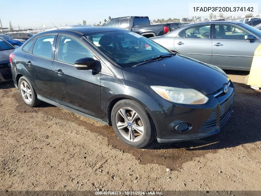 2013 Ford Focus Se VIN: 1FADP3F20DL374142 Lot: 40756373