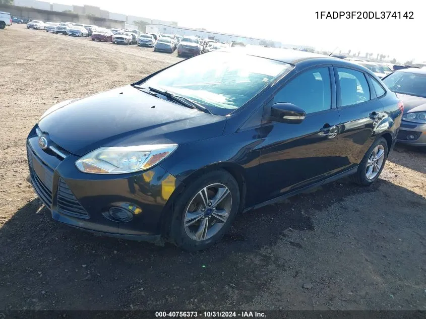 2013 Ford Focus Se VIN: 1FADP3F20DL374142 Lot: 40756373