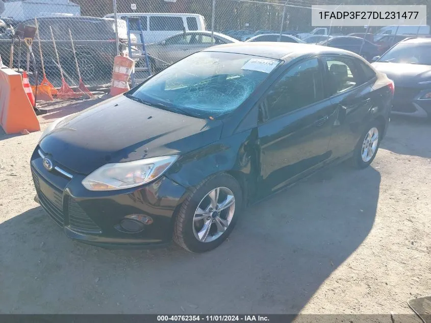 2013 Ford Focus Se VIN: 1FADP3F27DL231477 Lot: 40762354