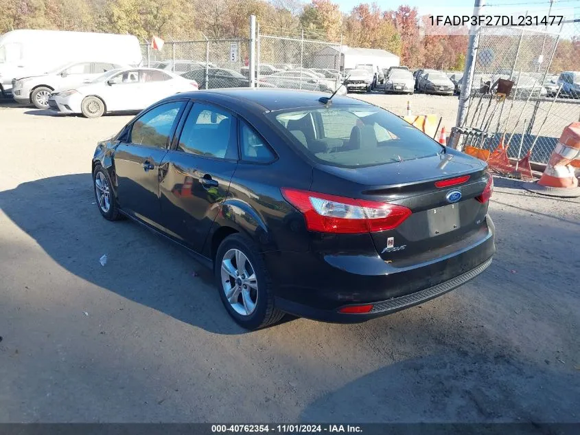 2013 Ford Focus Se VIN: 1FADP3F27DL231477 Lot: 40762354