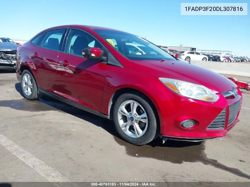 2013 Ford Focus Se VIN: 1FADP3F20DL307816 Lot: 40763183