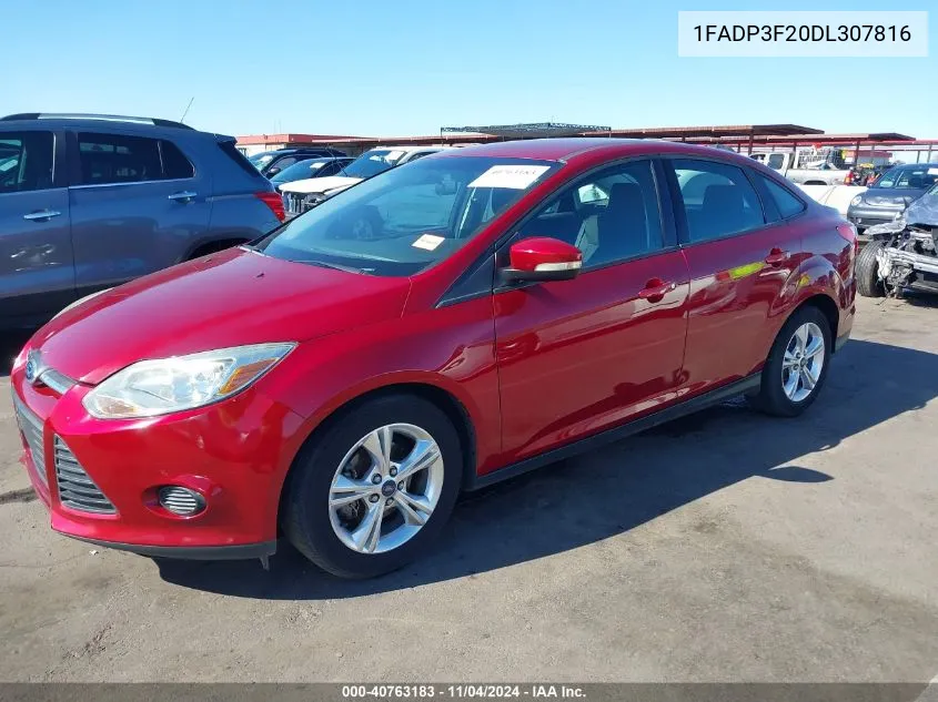 2013 Ford Focus Se VIN: 1FADP3F20DL307816 Lot: 40763183