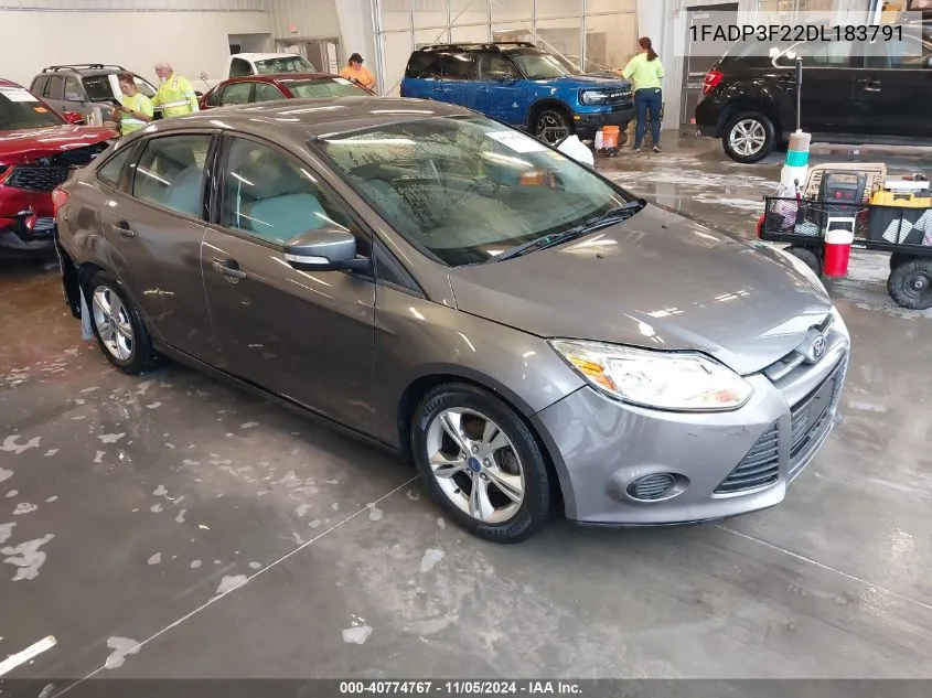 2013 Ford Focus Se VIN: 1FADP3F22DL183791 Lot: 40774767