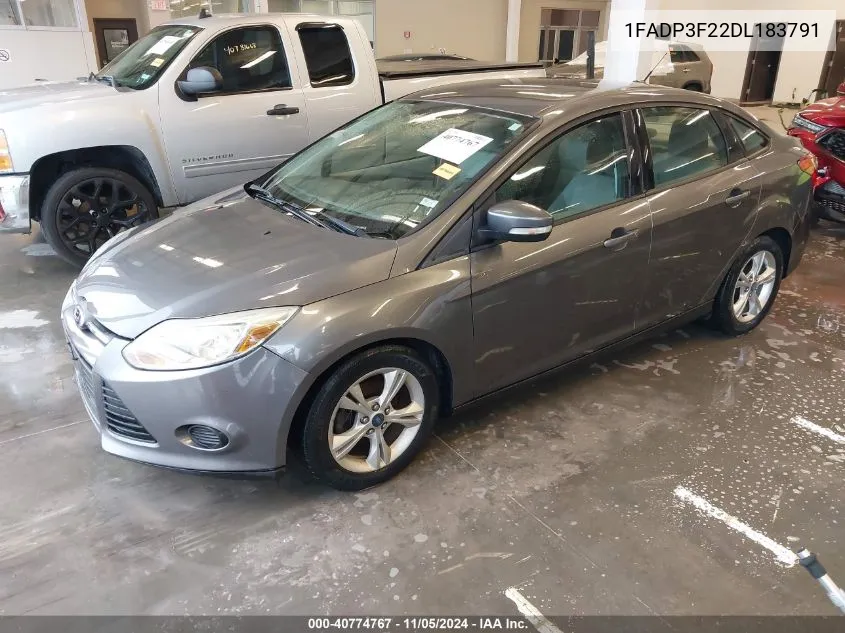 2013 Ford Focus Se VIN: 1FADP3F22DL183791 Lot: 40774767