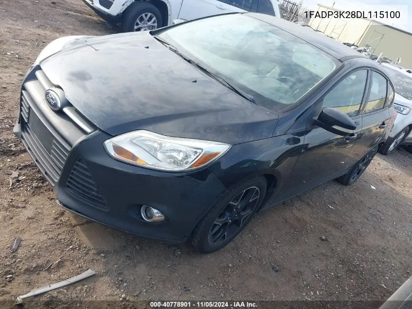 2013 Ford Focus Se VIN: 1FADP3K28DL115100 Lot: 40778901