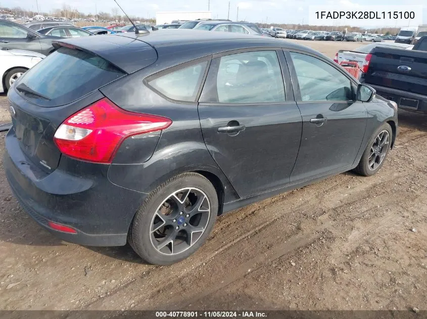 2013 Ford Focus Se VIN: 1FADP3K28DL115100 Lot: 40778901