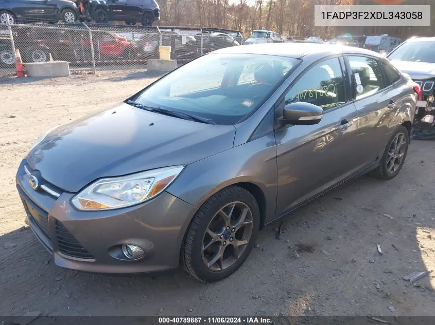 2013 Ford Focus Se VIN: 1FADP3F2XDL343058 Lot: 40789887