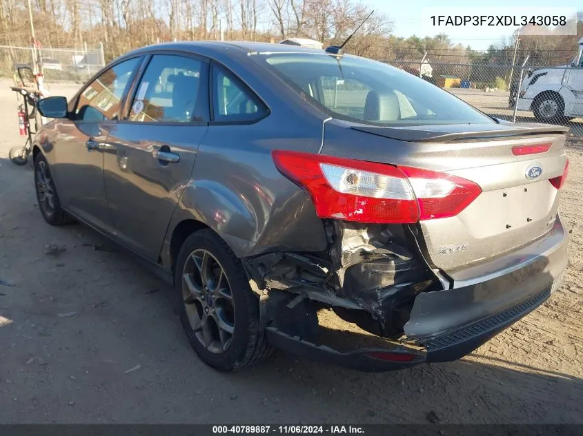 2013 Ford Focus Se VIN: 1FADP3F2XDL343058 Lot: 40789887