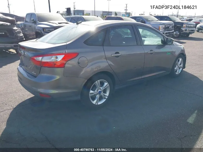 2013 Ford Focus Se VIN: 1FADP3F24DL184621 Lot: 40790763