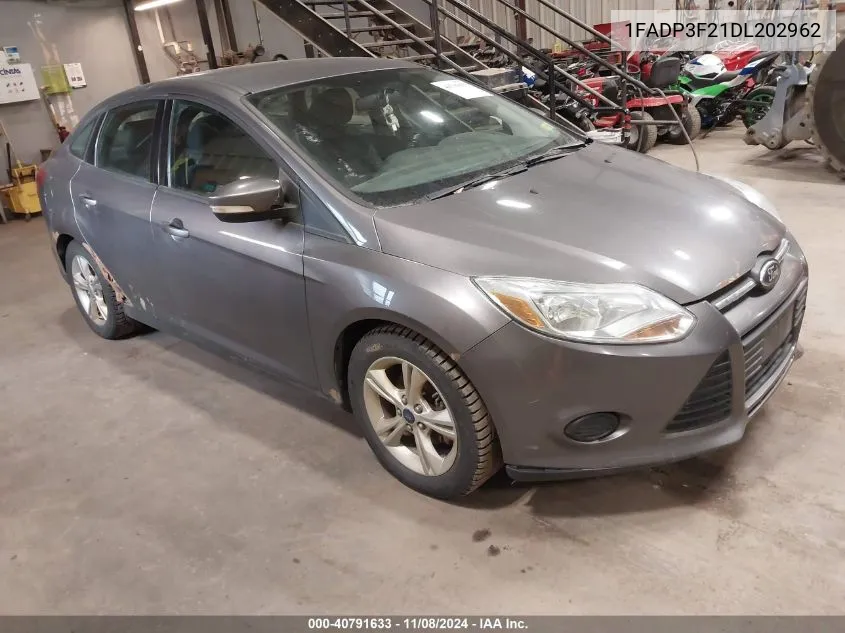 2013 Ford Focus Se VIN: 1FADP3F21DL202962 Lot: 40791633