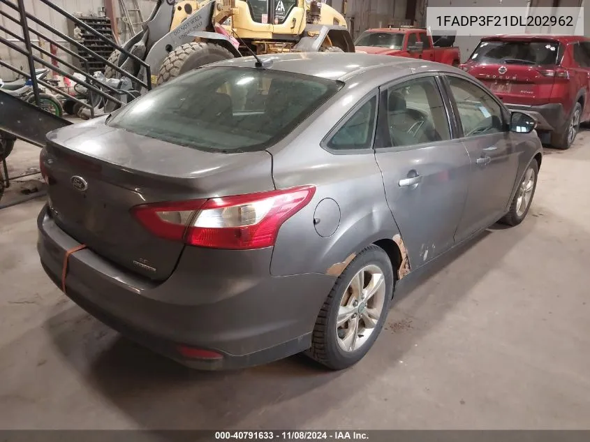 2013 Ford Focus Se VIN: 1FADP3F21DL202962 Lot: 40791633