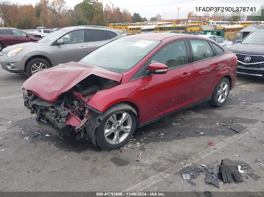 2013 Ford Focus Se VIN: 1FADP3F29DL378741 Lot: 40793606