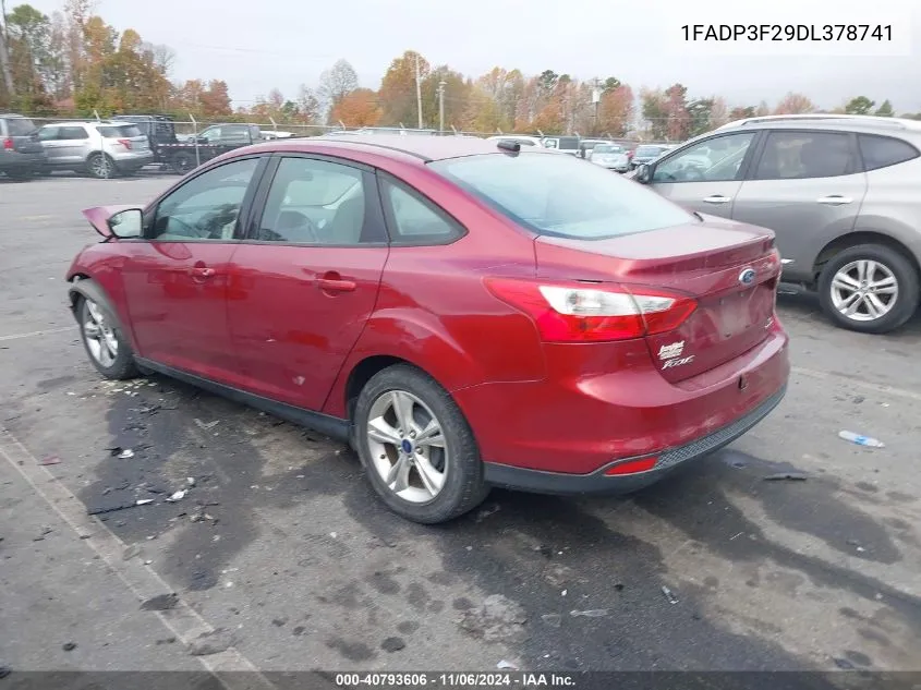 2013 Ford Focus Se VIN: 1FADP3F29DL378741 Lot: 40793606