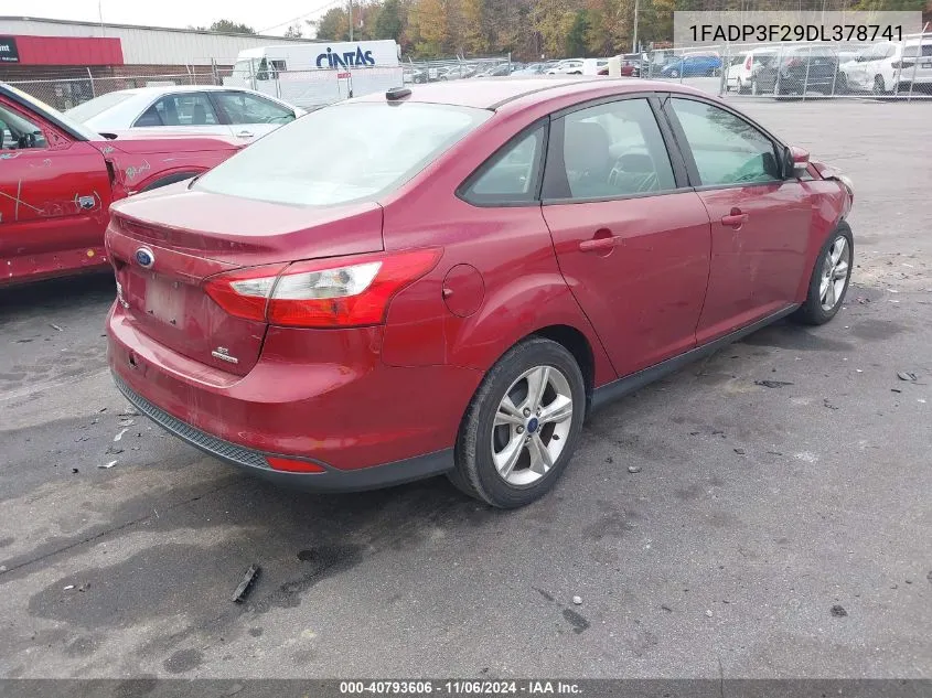 2013 Ford Focus Se VIN: 1FADP3F29DL378741 Lot: 40793606