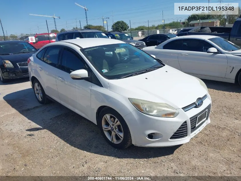 2013 Ford Focus Se VIN: 1FADP3F21DL195348 Lot: 40801744